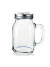 Банка с крышкой и ручкой для подачи соков, коктейлей 490 мл